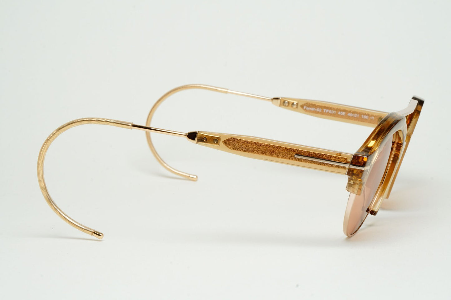 Tom Ford Sunglasses Farrah-02 Ear Loop Brown Honey Gold FT0631 TF 631 45E