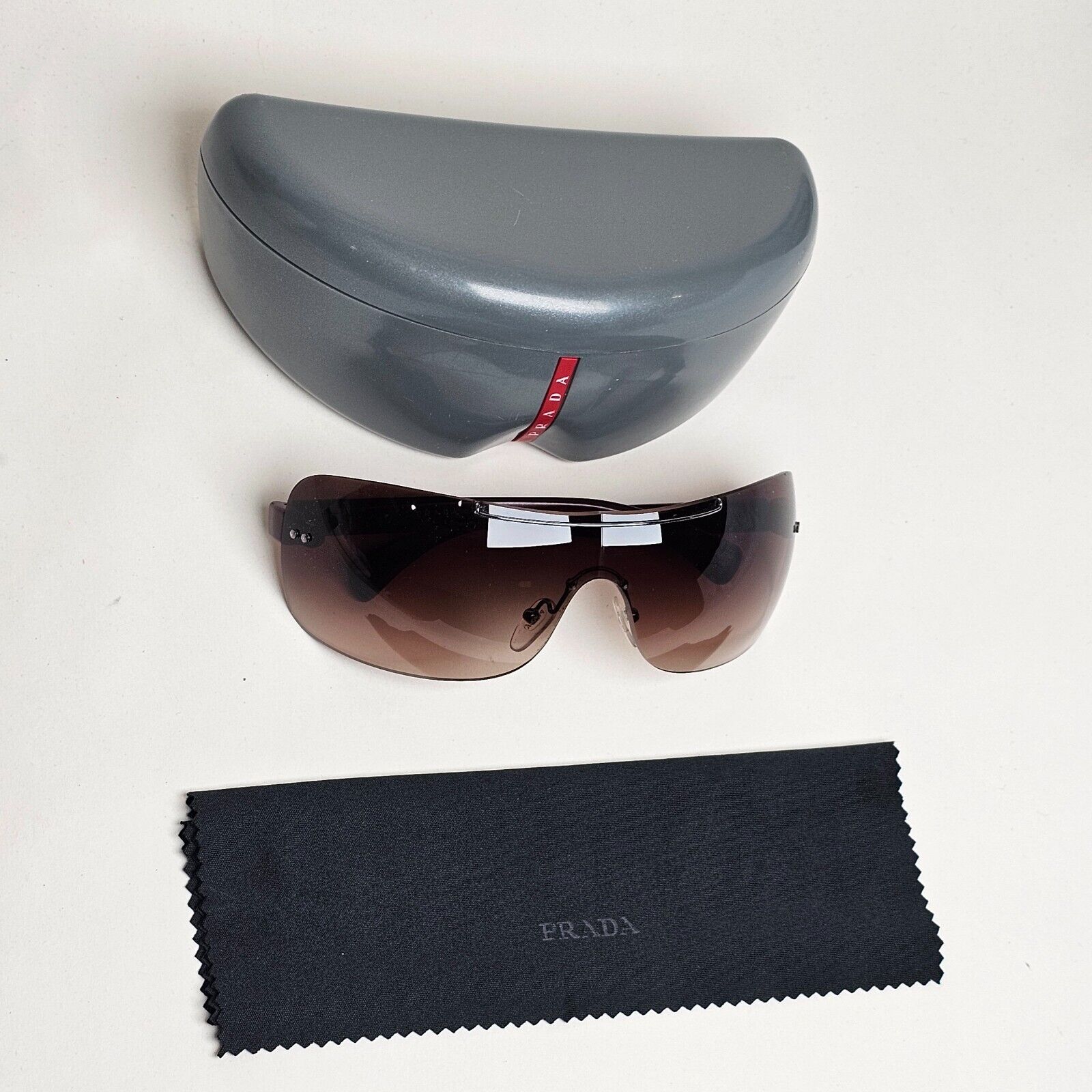 Prada Sunglasses 2007 Vintage Rare Brown Shield PS02MS SPS 02M QFD-6S1 060125