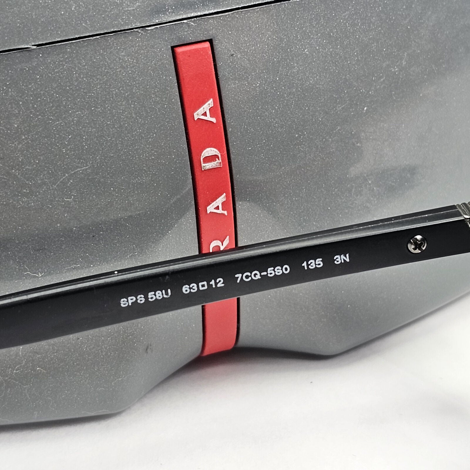 Prada Sunglasses Black Pilot Gunmetal Grey PS58US SPS 58U 7CQ-5S0 63mm 140124