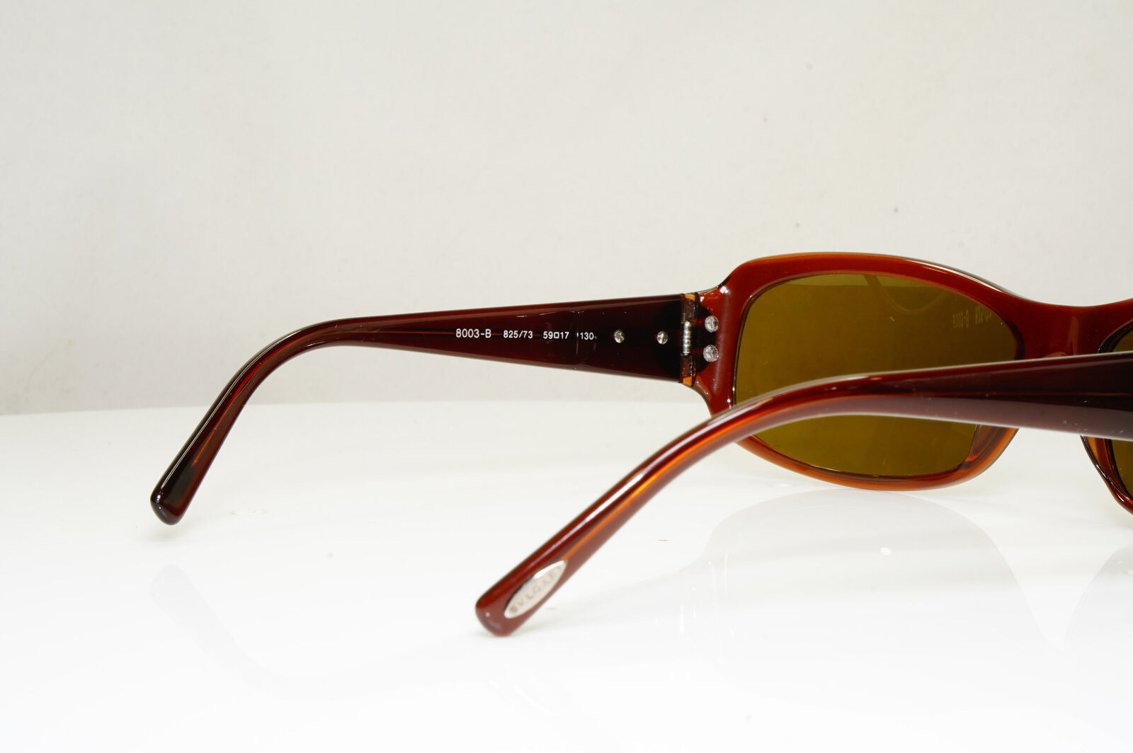 Authentic BVLGARI Mens Womens Sunglasses Brown CRYSTAL 8003 825/73 29225