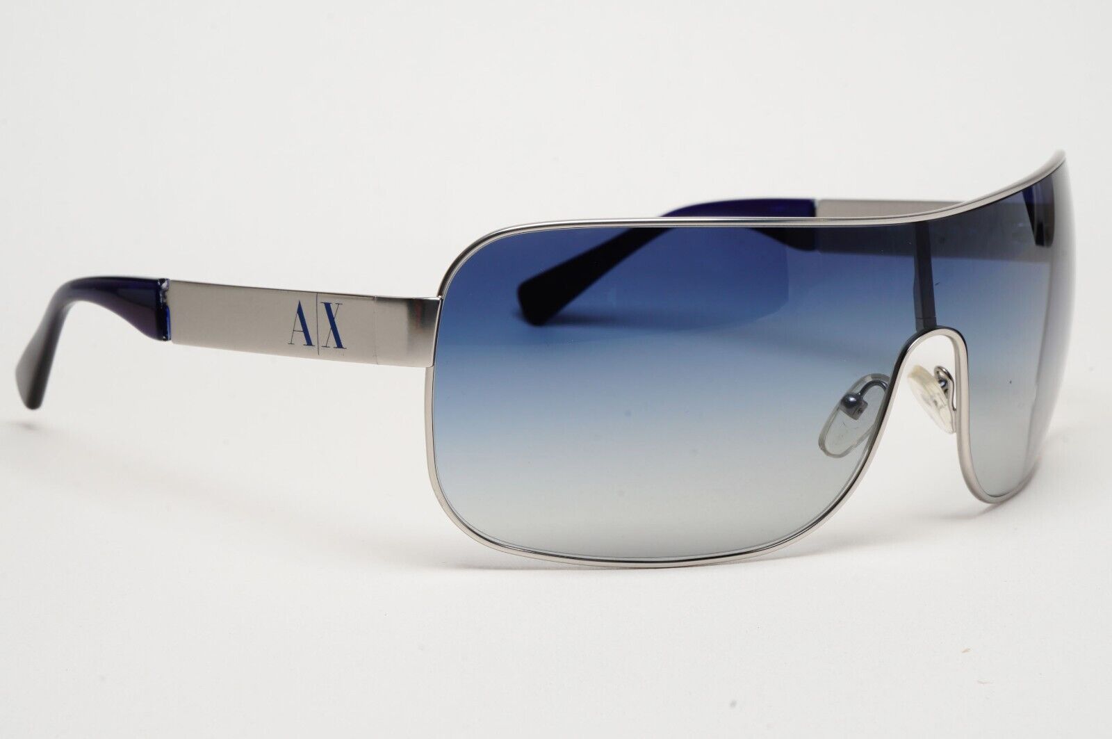 Armani Exchange Sunglasses 2015 Silver Blue Shield AX 2008 6020/4L [b] 221124