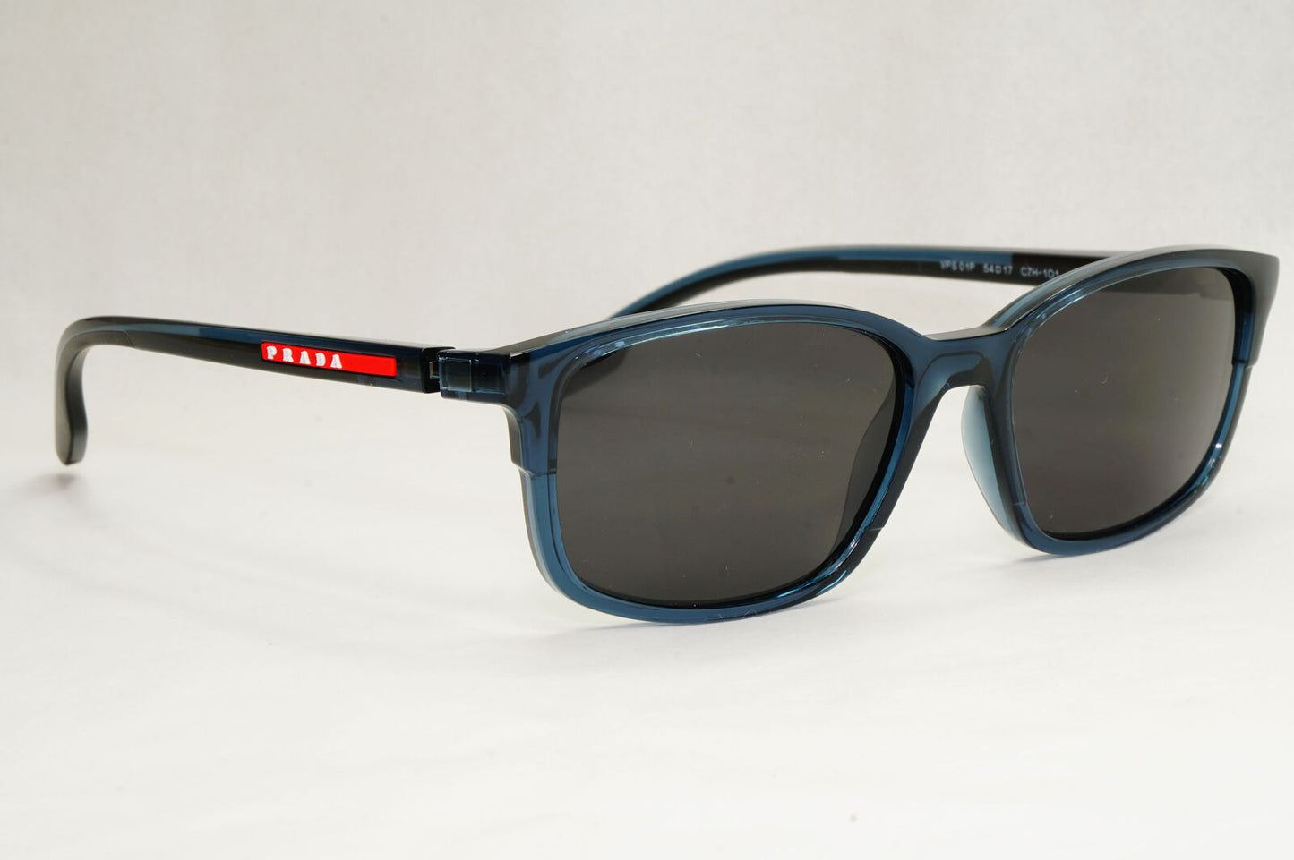 Prada Sunglasses Blue Transparent Black Square PS01PV VPS 01P CZH-1O1 54mm