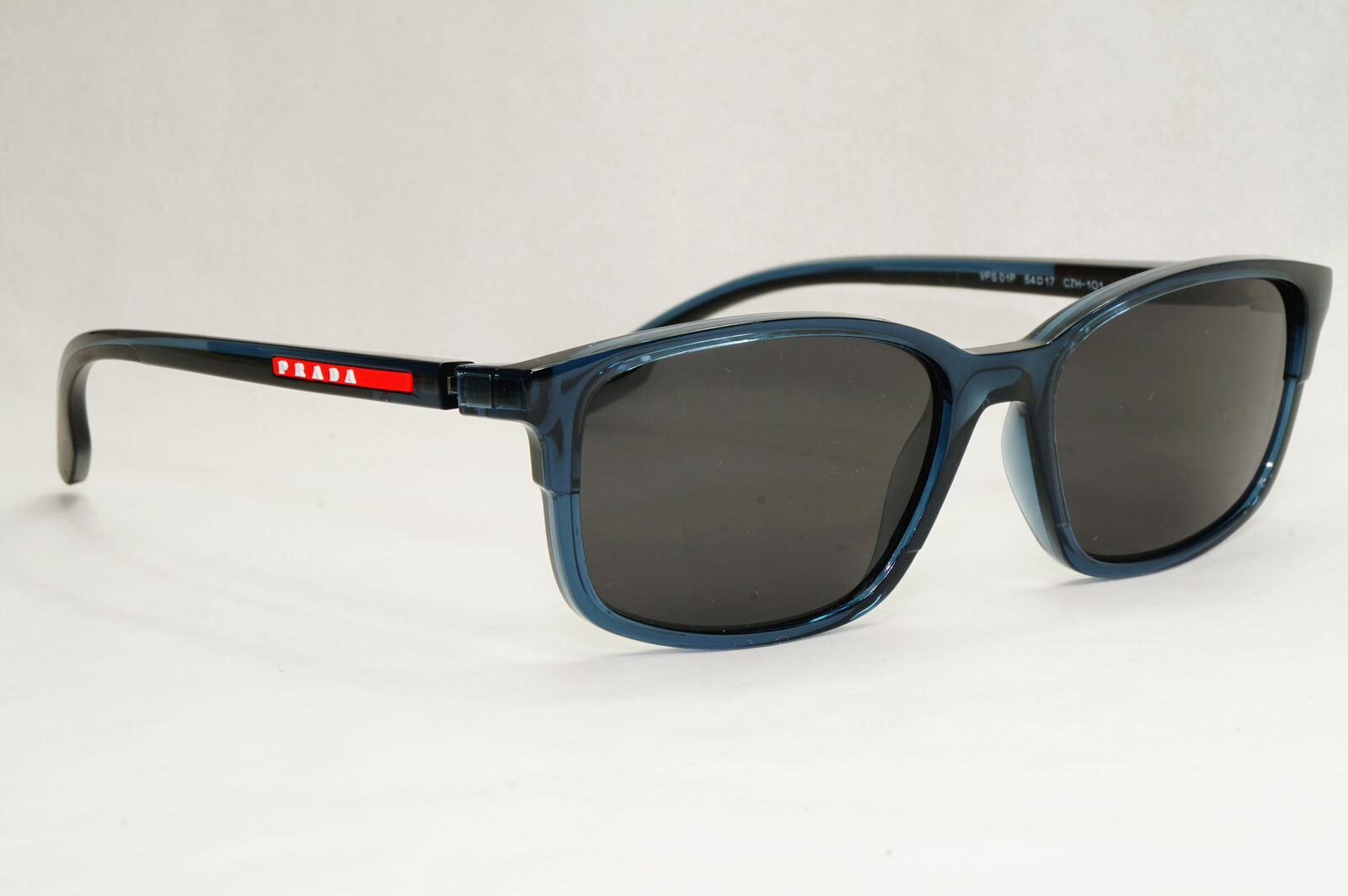 Prada Sunglasses Blue Transparent Black Square PS01PV VPS 01P CZH-1O1 54mm