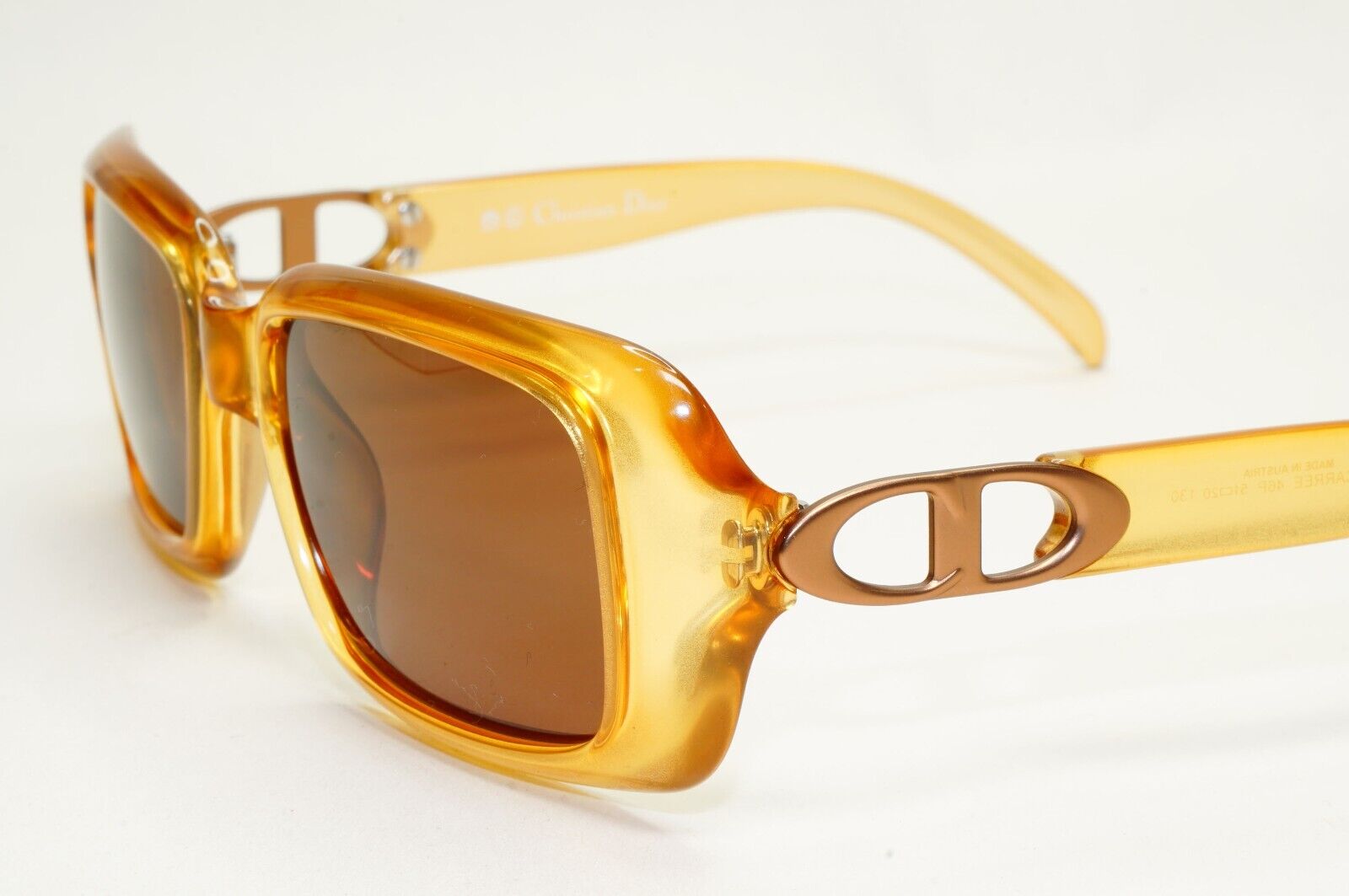 Dior Sunglasses 1999 Vintage Brown Honey Transparent Cour Carree 46P 51mm 151024