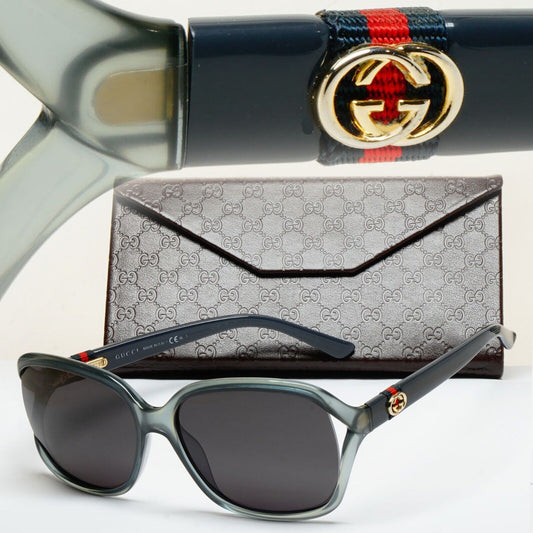Gucci Sunglasses 2011 Vintage Ribbon Grey Azure Black GG 3646/S 3NFUA 070125
