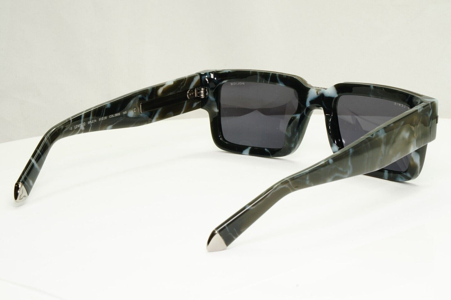 Police Lewis Hamilton F1 Sunglasses Black Grey Marble Square SPL E14 COL 0869