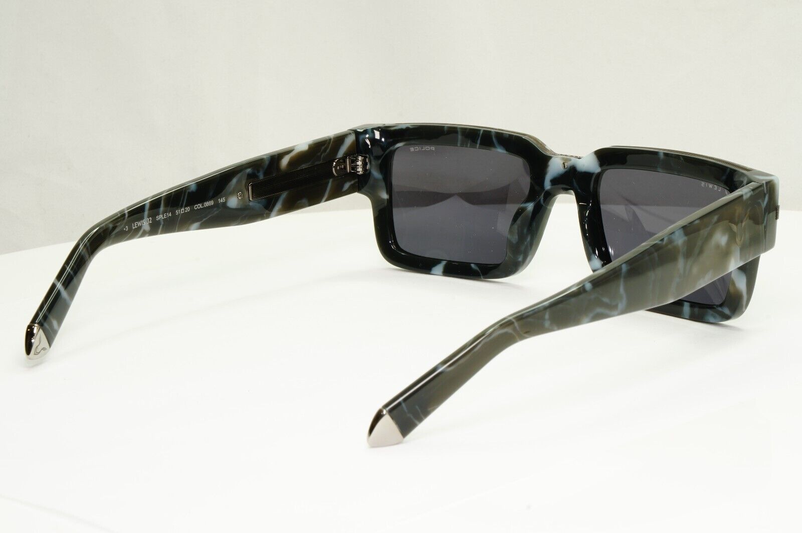 Police Lewis Hamilton F1 Sunglasses Black Grey Marble Square SPL E14 COL 0869