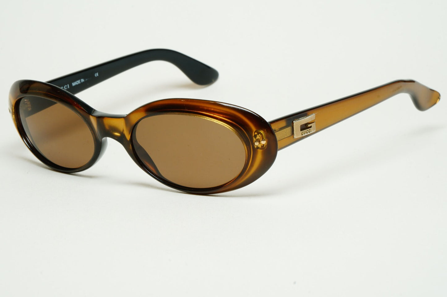 Gucci Sunglasses 1997 Vintage Brown Oval Honey GG 2413/N/S 4NR 100325