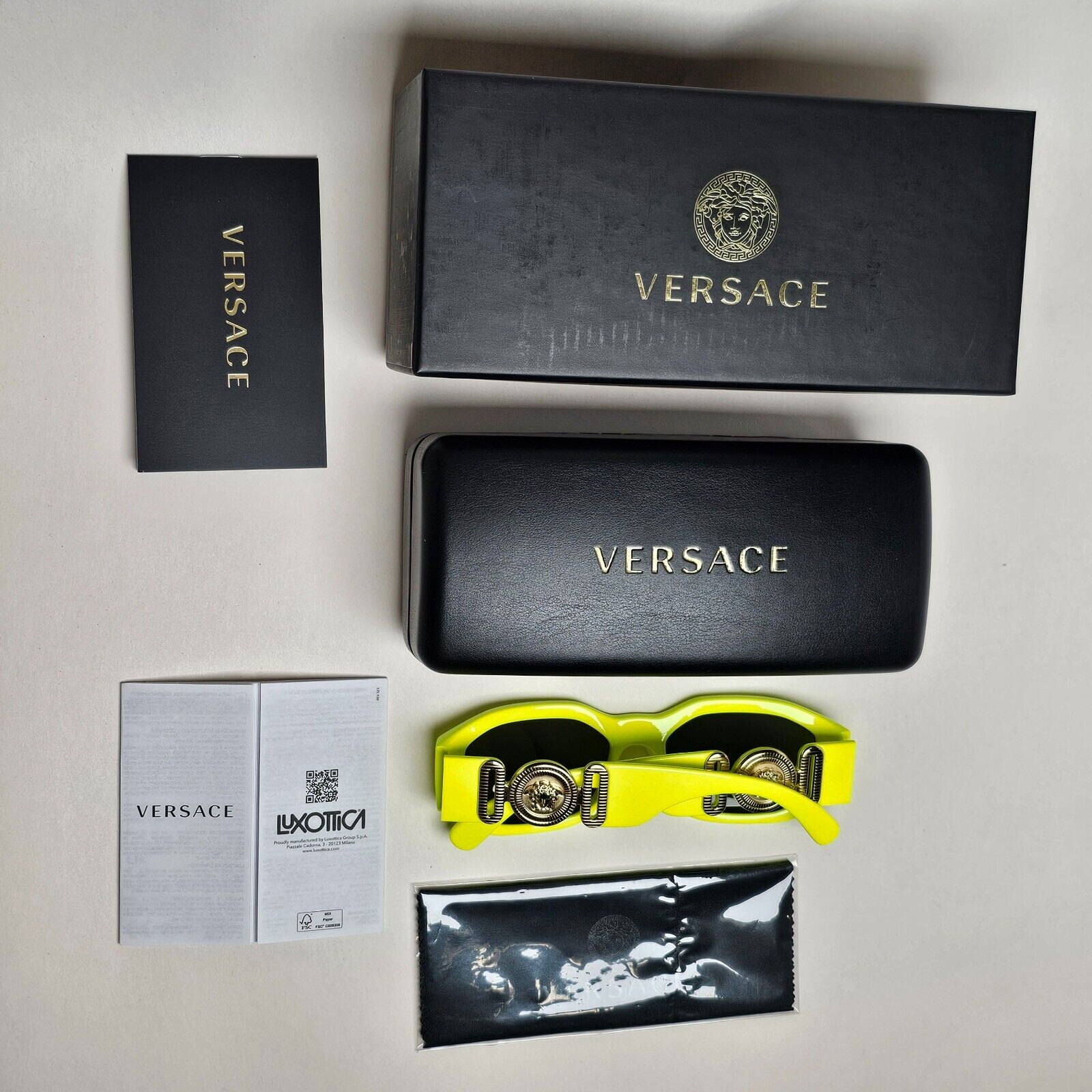 Versace Sunglasses Biggie Yellow Fluorescent Grey Gold Medusa VE 4361 5321/87