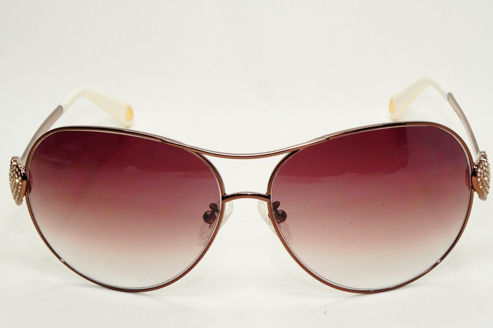 Moschino Sunglasses 2005 Vintage Brown Bronze Pilot Heart MO578 02 101124