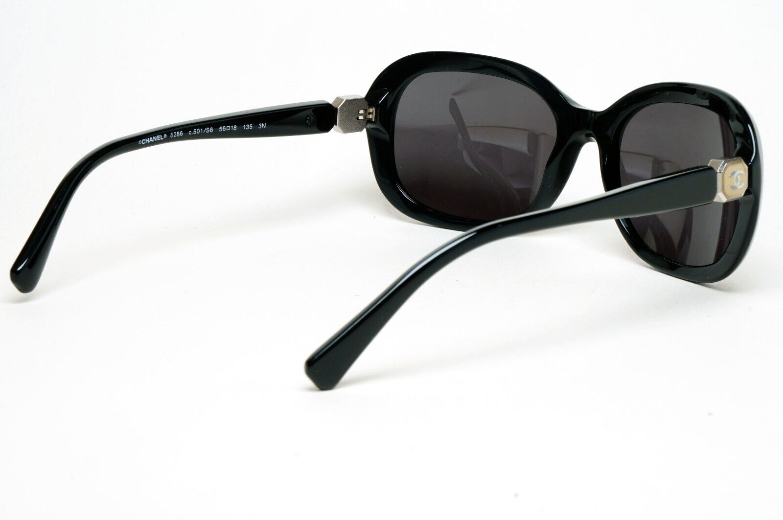 Chanel Sunglasses Black Glossy Square 5286 c.501/S6 56mm 261124