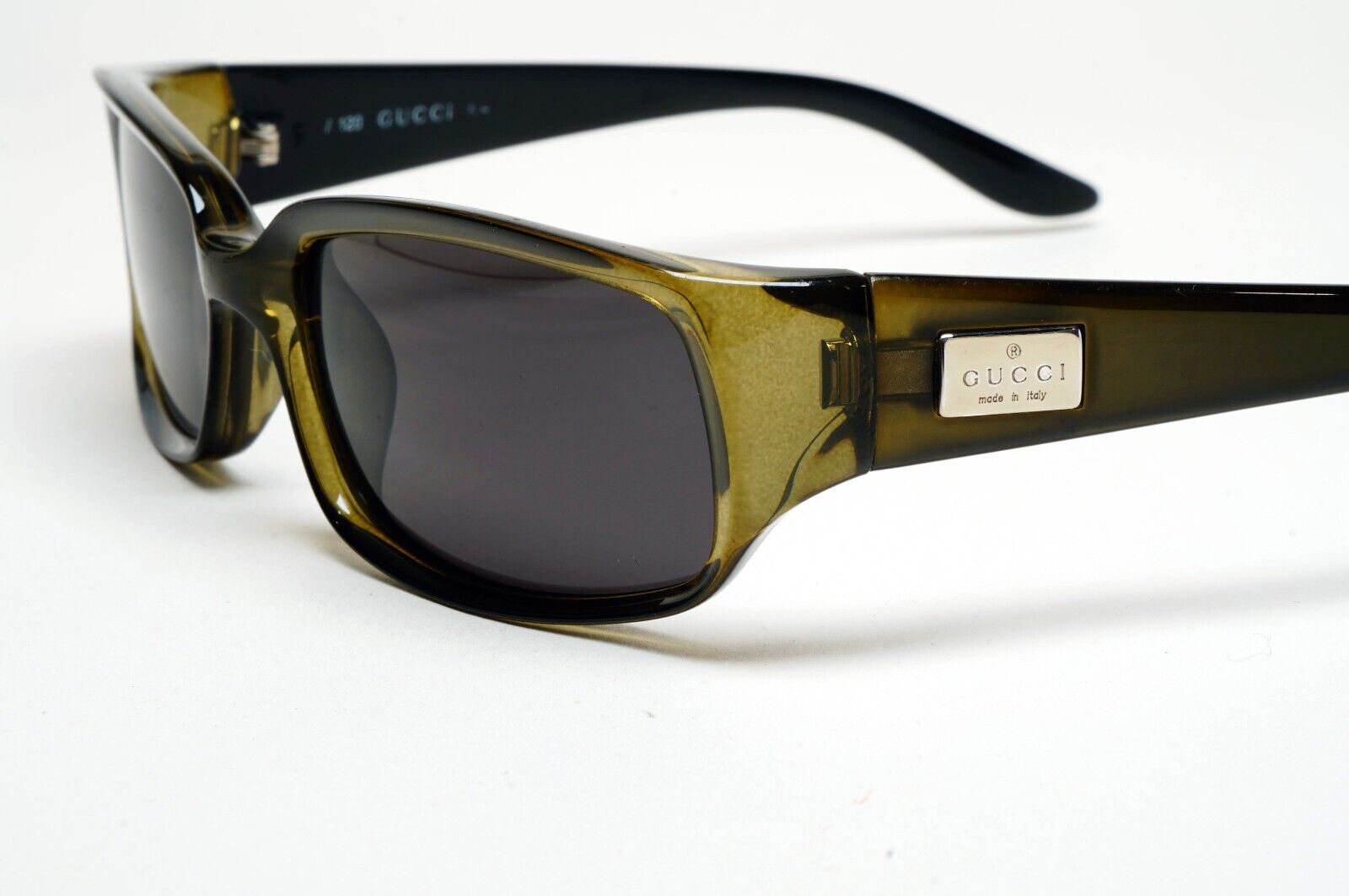 Gucci Sunglasses 1998 Vintage Rectangle Olive Green Black GG 2454/S 6EV 220125