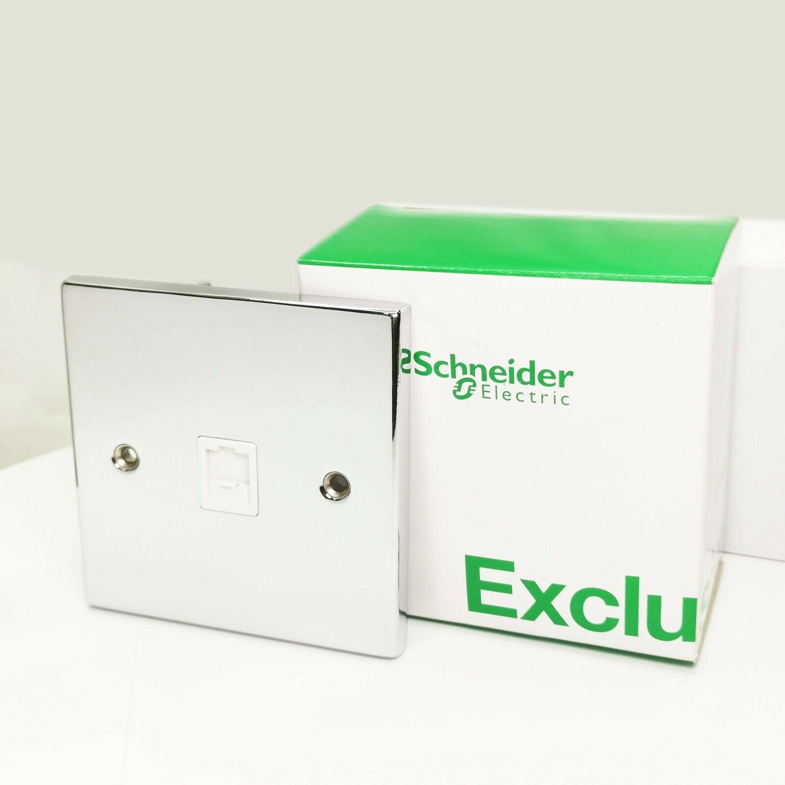 Schneider RJ45 CAT5 Internet Socket Silver Polished Chrome Data CAT5e GEP7571WPC
