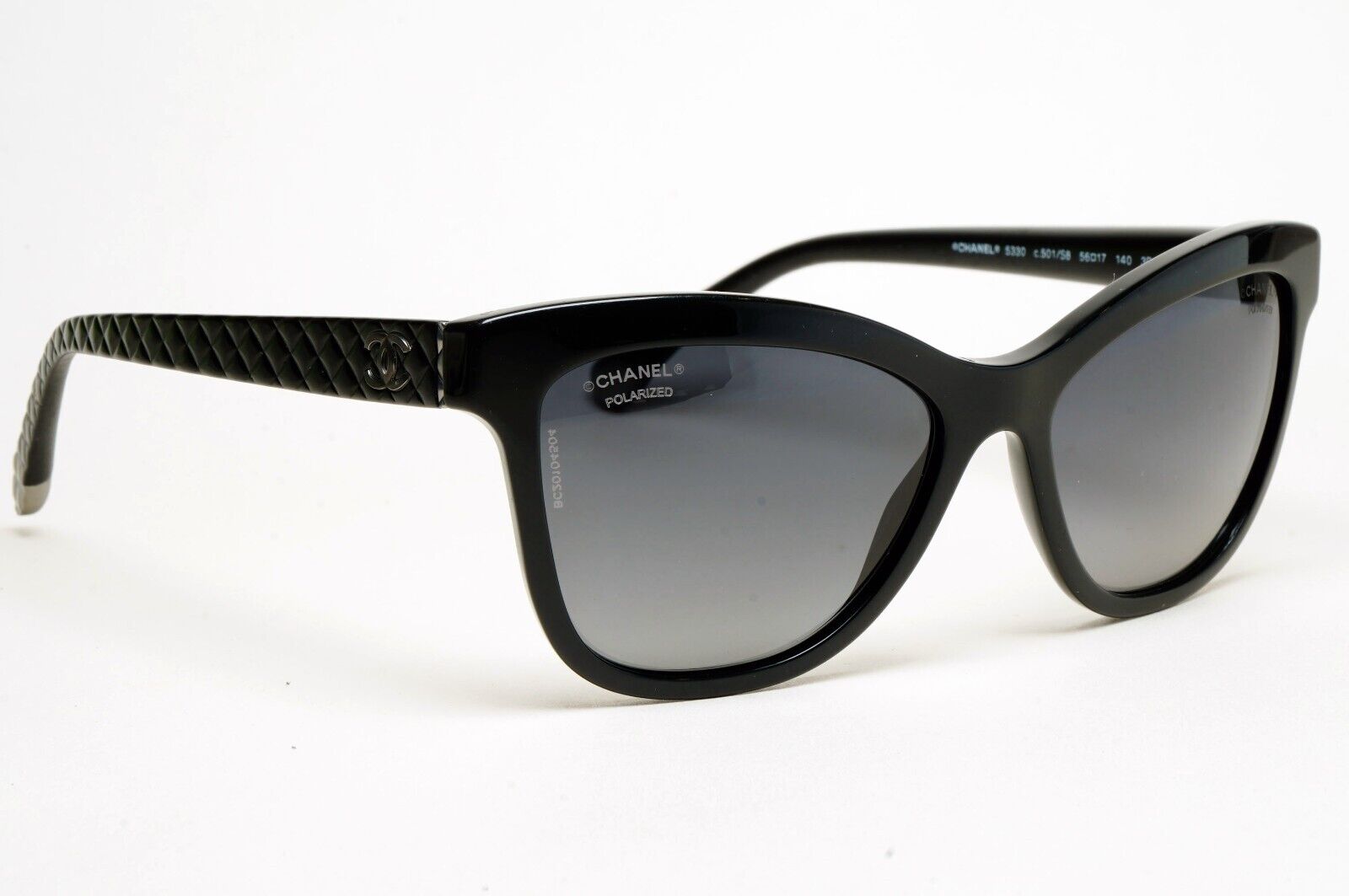 Chanel Sunglasses Polarized Black Grey Gradient Square 5330 c.501/S8 56mm 241124