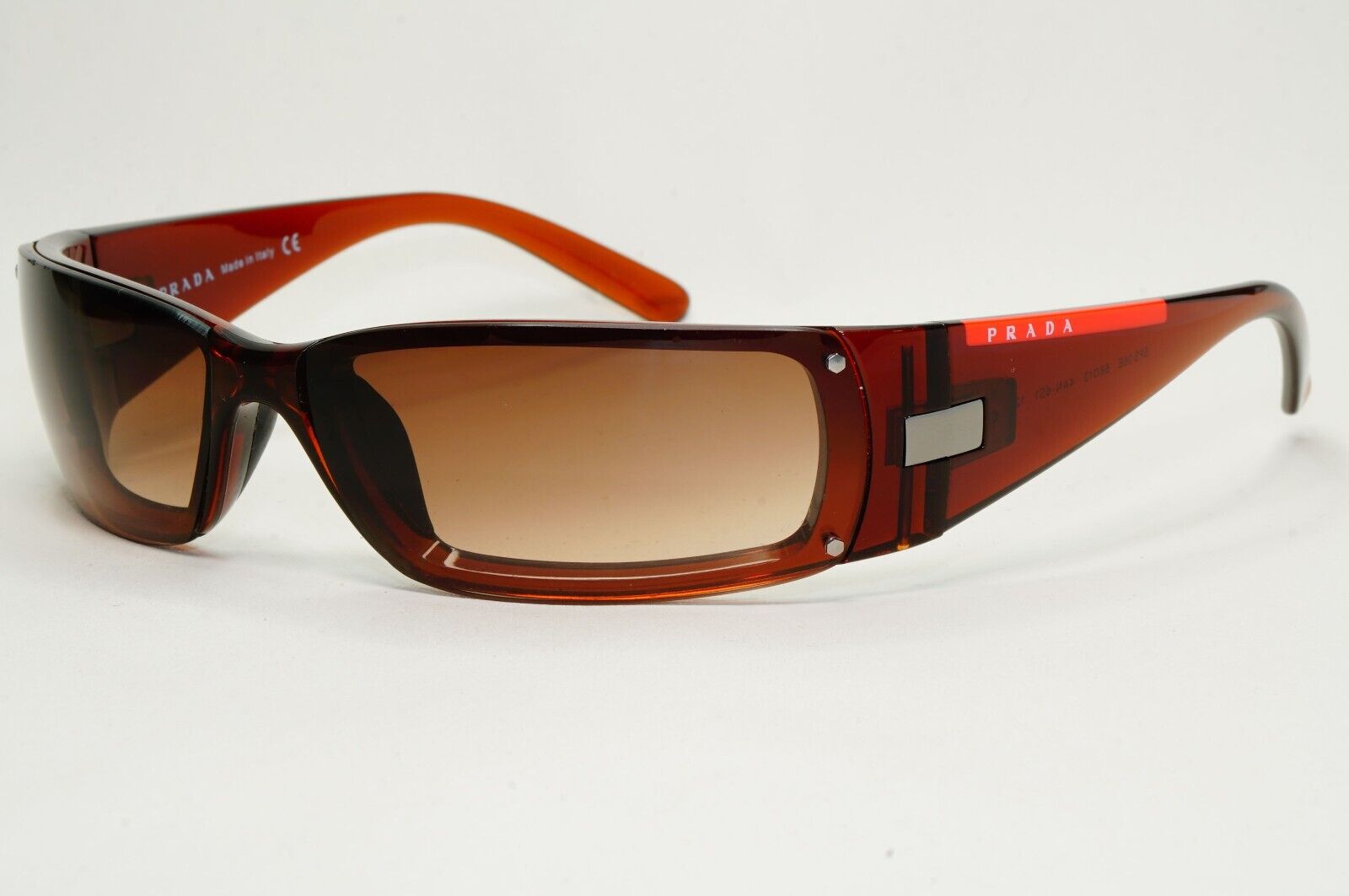 Prada Sunglasses 2004 Vintage Rare Brown Wrap PS06ES SPS 06E 4AN-6S1 270924