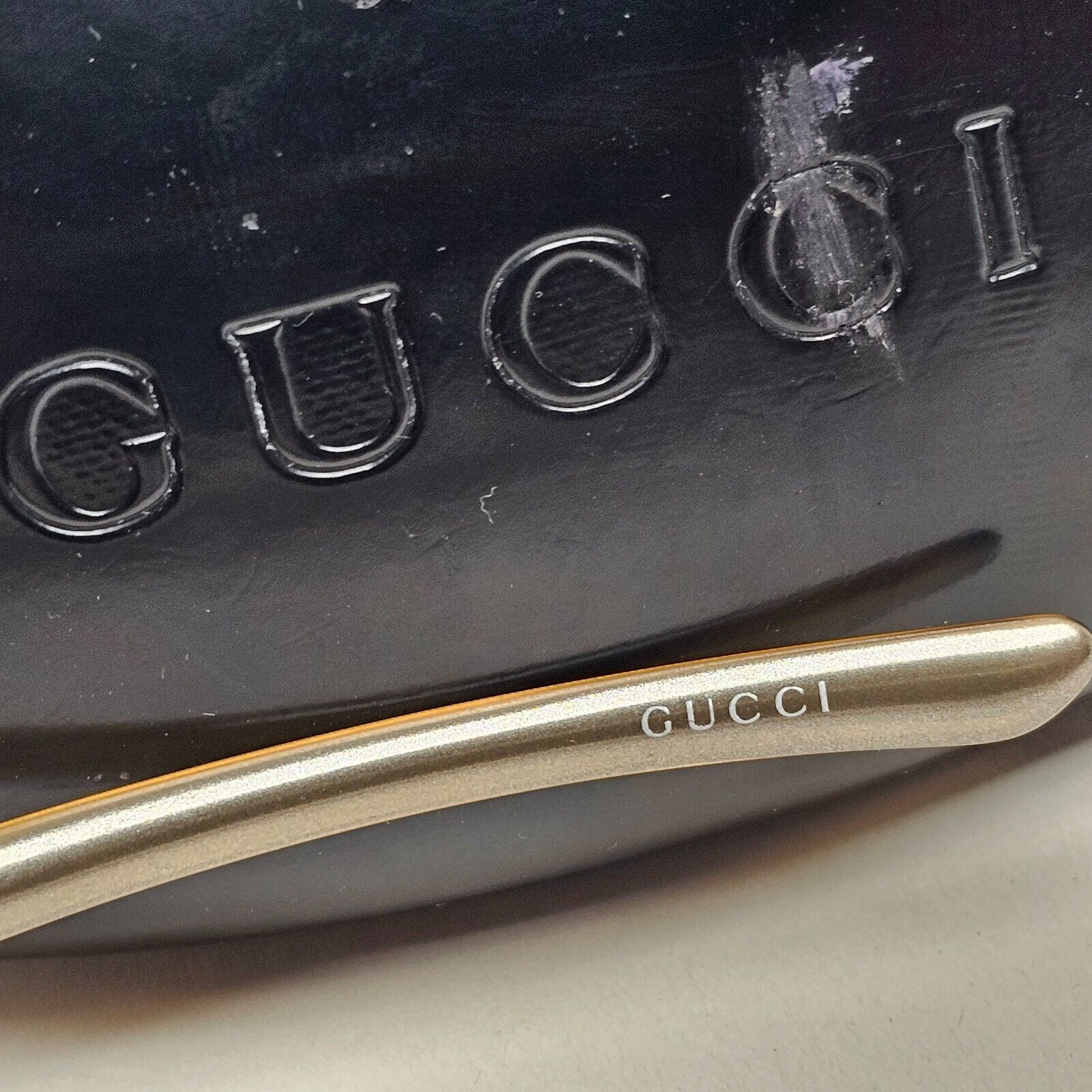 Gucci Sunglasses 2000 Vintage Black Honey Brown Transparent GG 2550/S LV6 310125