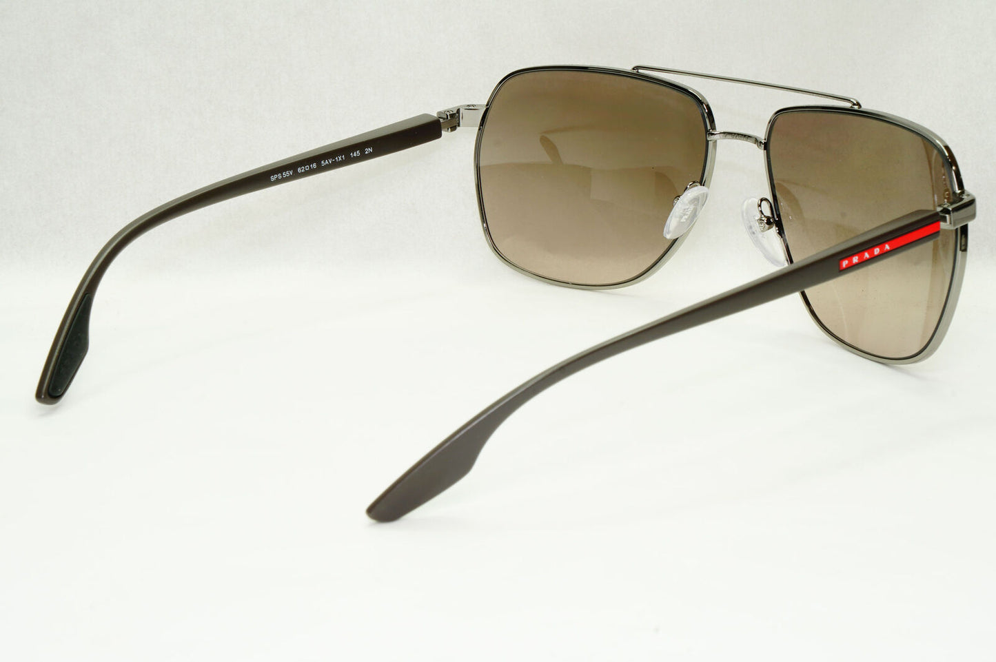 Prada Sunglasses Brown Pilot Gradient Gunmetal PS55VS SPS 55V 5AV-1X1 62mm