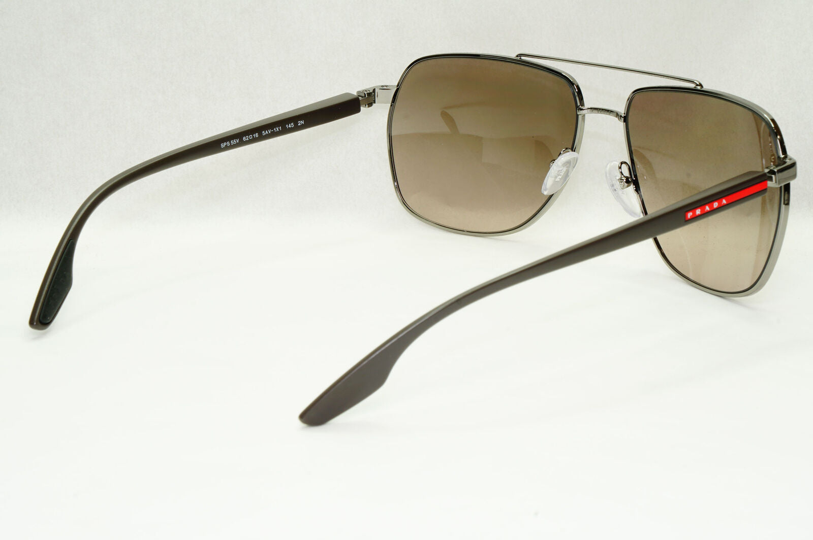 Prada Sunglasses Brown Pilot Gradient Gunmetal PS55VS SPS 55V 5AV-1X1 62mm