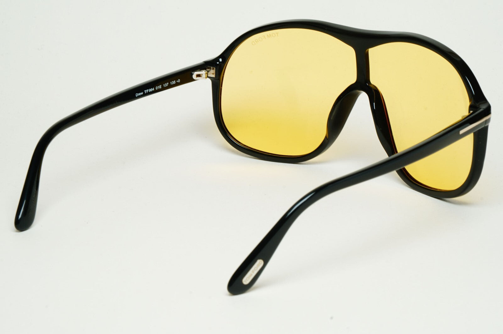 Tom Ford Sunglasses Drew Black Yellow Shield Visor Large FT0964 TF 964 01E [a]