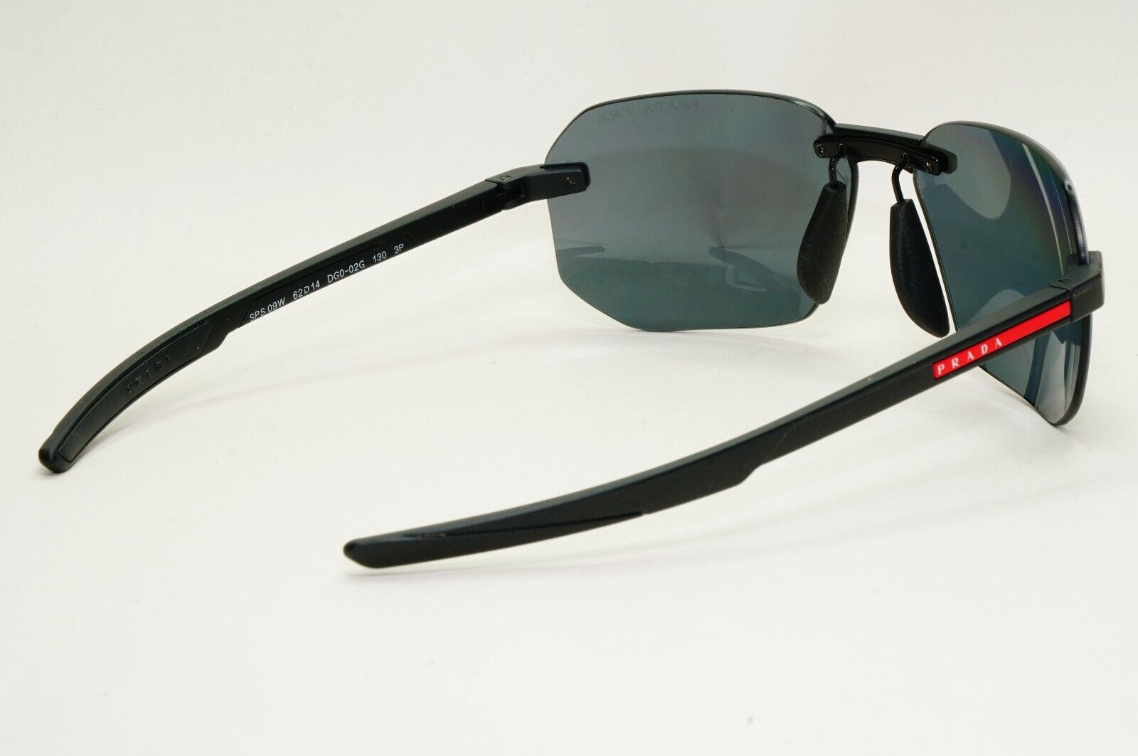 Prada Sunglasses Polarised Black Grey Rimless PS09WS SPS 09W DG0-02G 260724