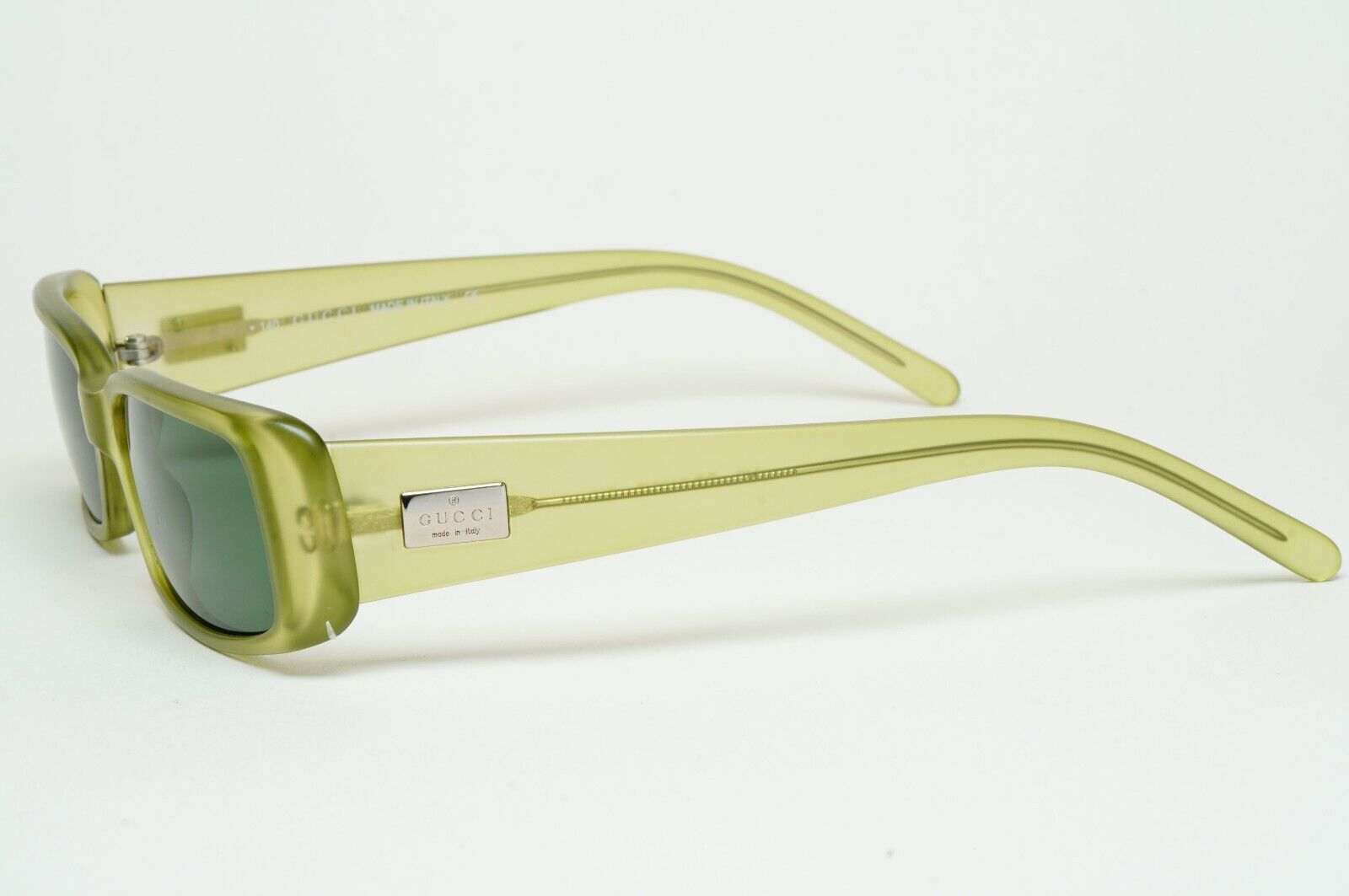 Gucci Sunglasses 1998 Vintage Green Transparent Rectangle GG 2450/S E8P 070125