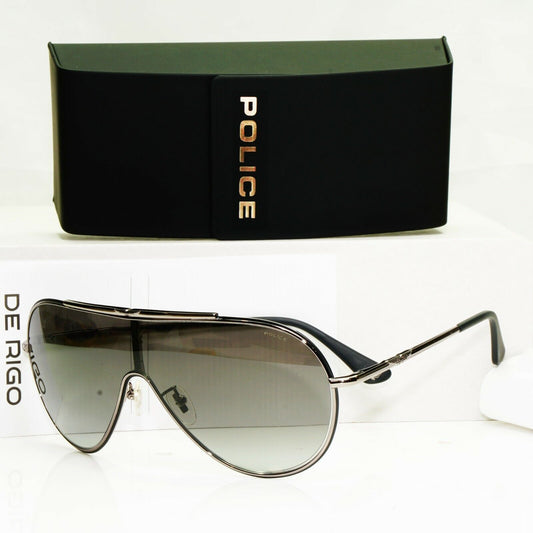 Authentic POLICE Mens Sunglasses Designer Black Gunmetal Visor Ski SPL 964 0K56