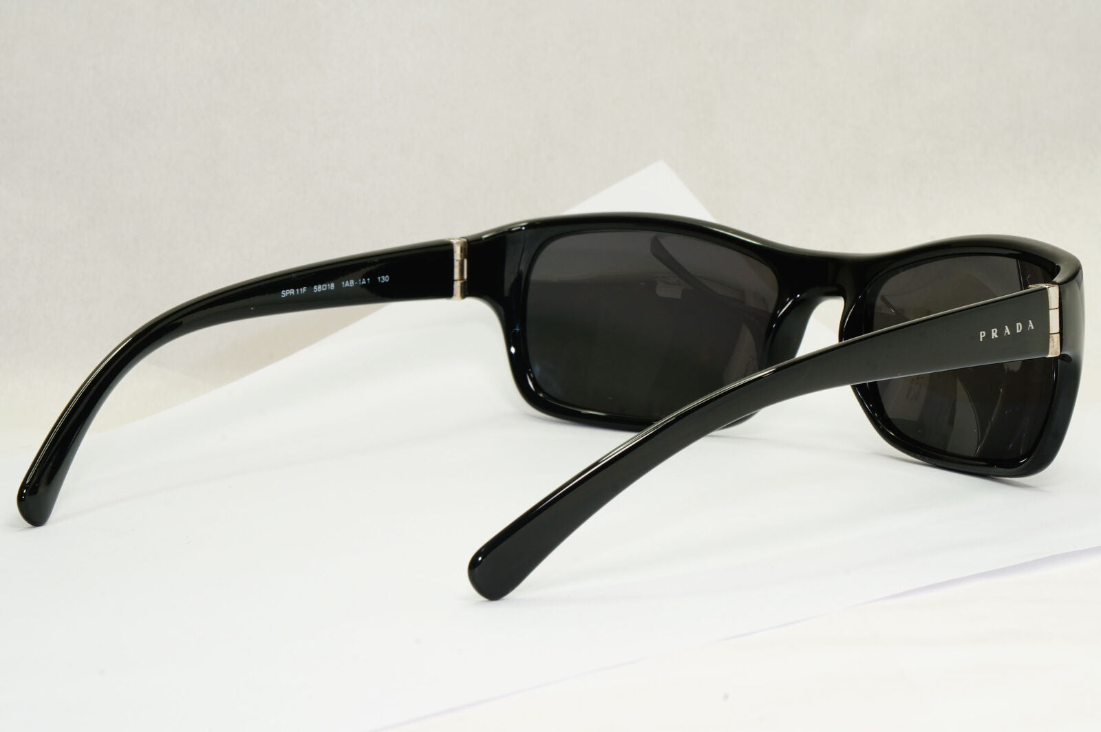 Prada Sunglasses 2005 Vintage Black Square Glossy PR11FS SPR 11F 1AB-1A1 190224