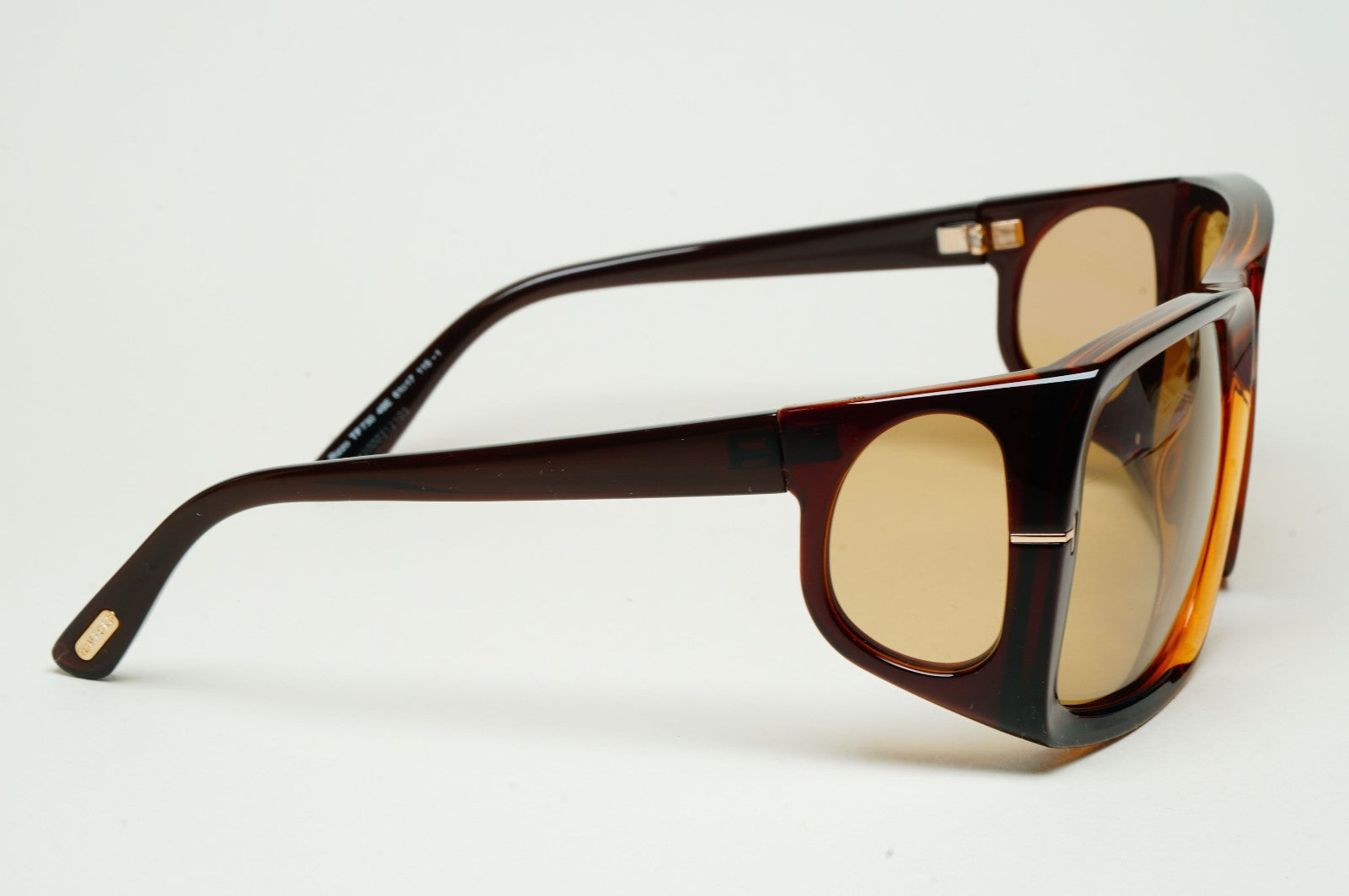 Tom Ford Sunglasses Rizzo Side Window Brown Yellow Square FT0730 TF 730 48E