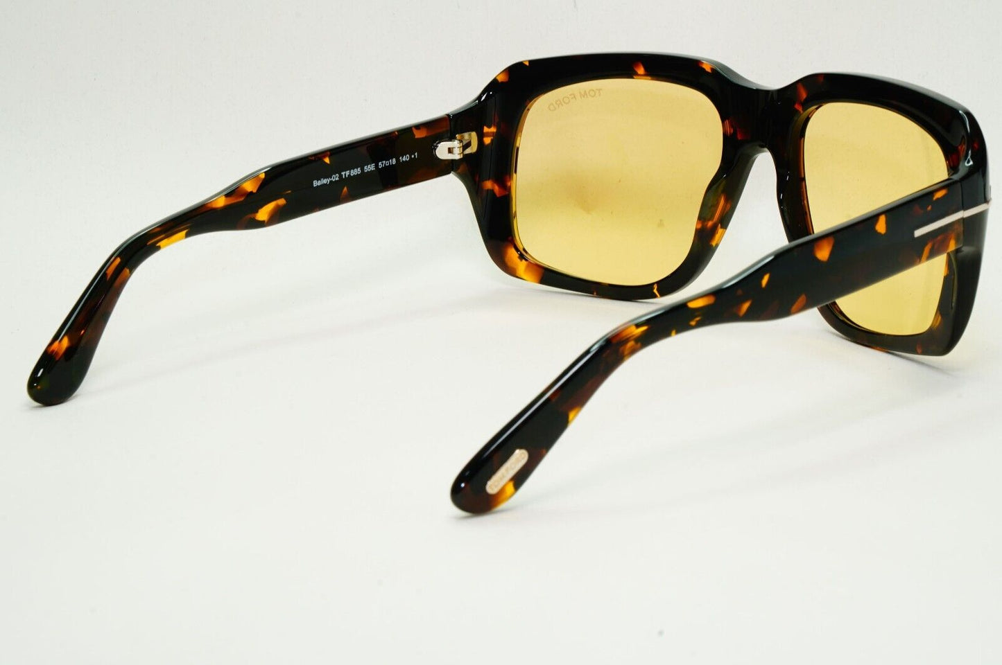 Tom Ford Sunglasses Bailey-02 Brown Tortoise Yellow Square FT0885 TF 885 55E