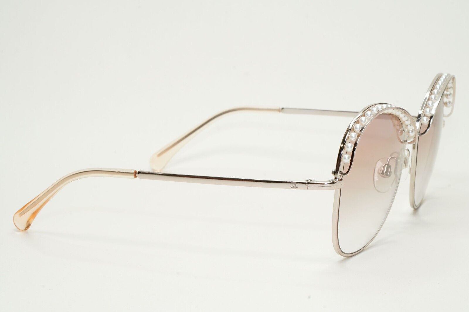 Chanel Sunglasses Pearl Pale Gold Brown Gradient Metal 4246-H c.117/13 56mm
