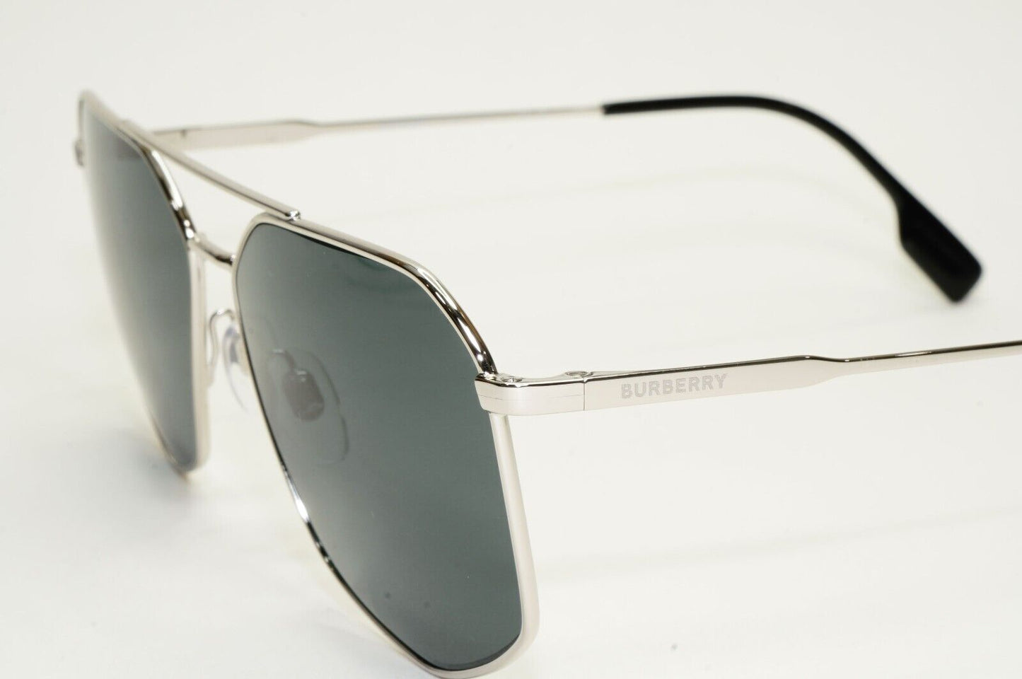 Burberry Sunglasses Silver Navigator Pilot Metal Ozwald BE 3139 1005/87 58mm