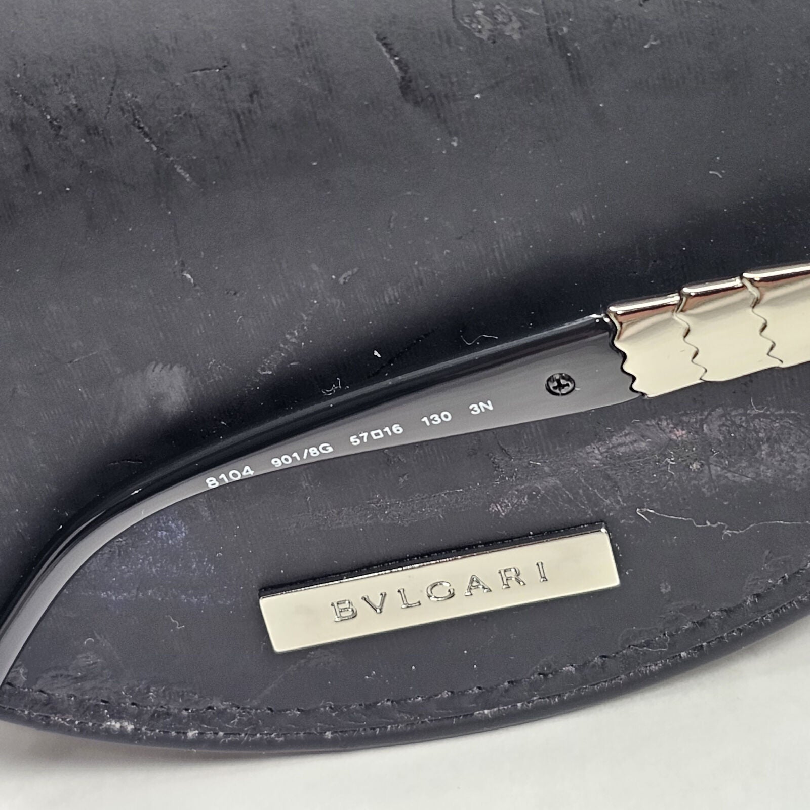 Bvlgari Sunglasses 2011 Vintage Black Silver Scales Square 8104 901/8G 060324