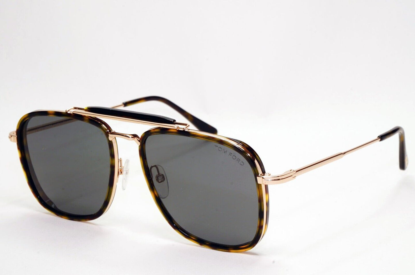 Tom Ford Sunglasses Huck Gold Brown Grey Navigator Square FT0665 TF 665 52A 56mm