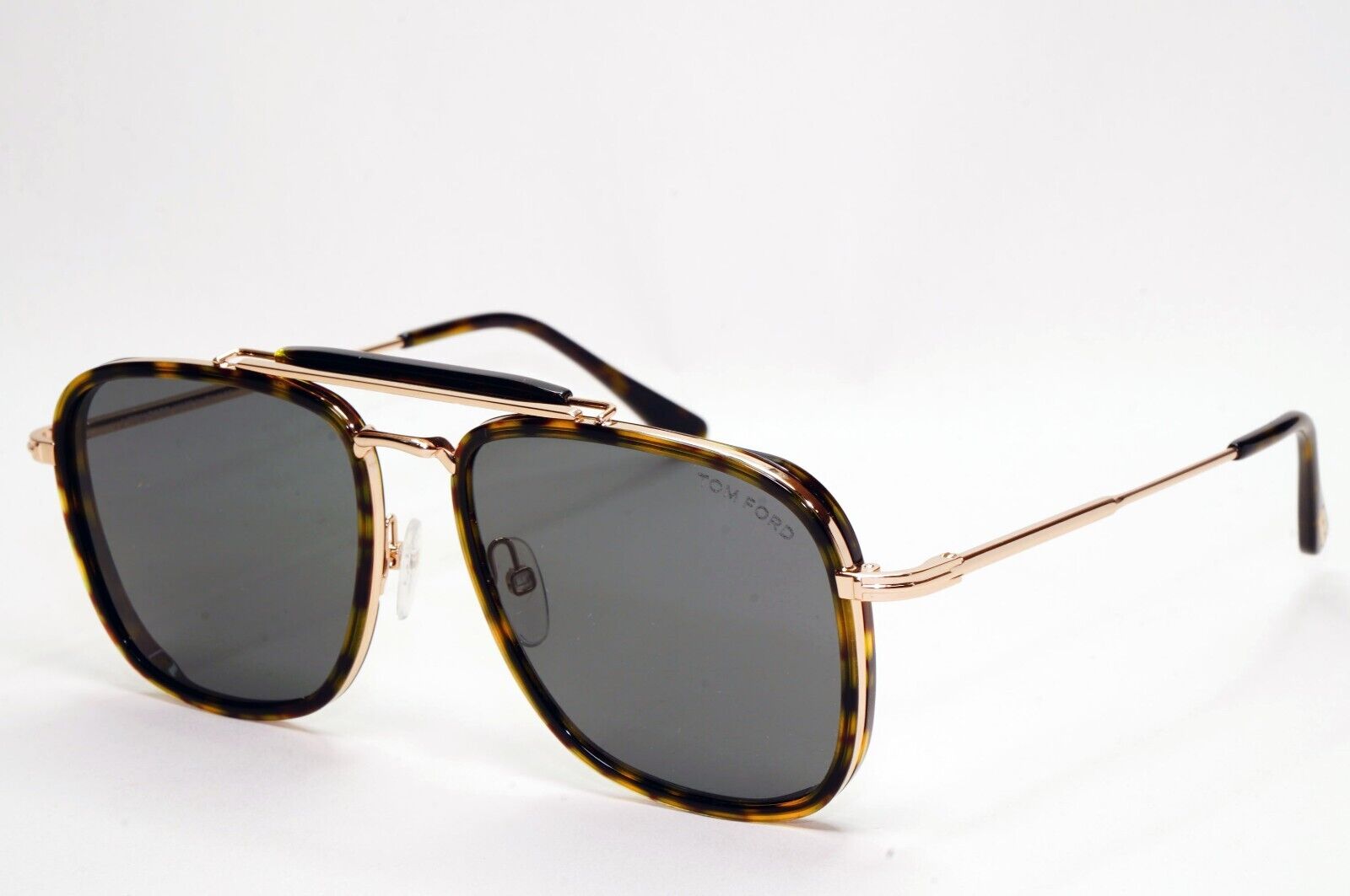 Tom Ford Sunglasses Huck Gold Brown Grey Navigator Square FT0665 TF 665 52A 56mm