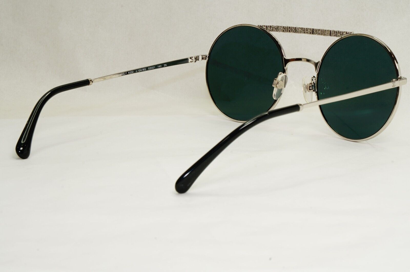 Chanel Sunglasses Silver Grey Mirrored Round Pilot Metal 4232 c.124/6G 200324