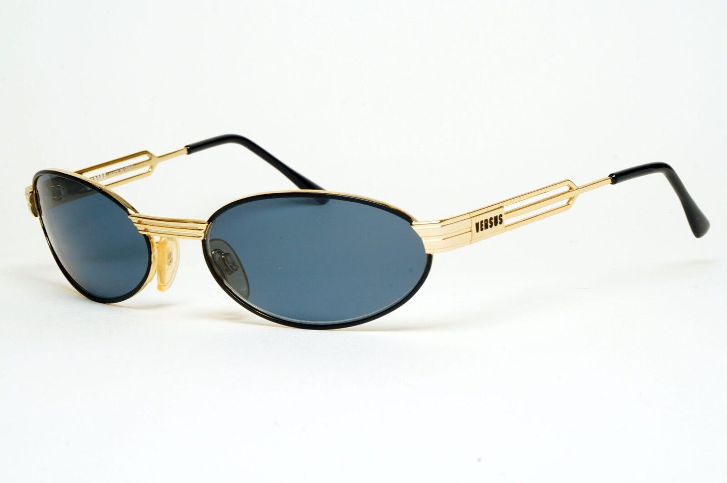 Versus Sunglasses 1996 by Gianni Versace Vintage Gold Oval Grey MOD F34 COL 09M