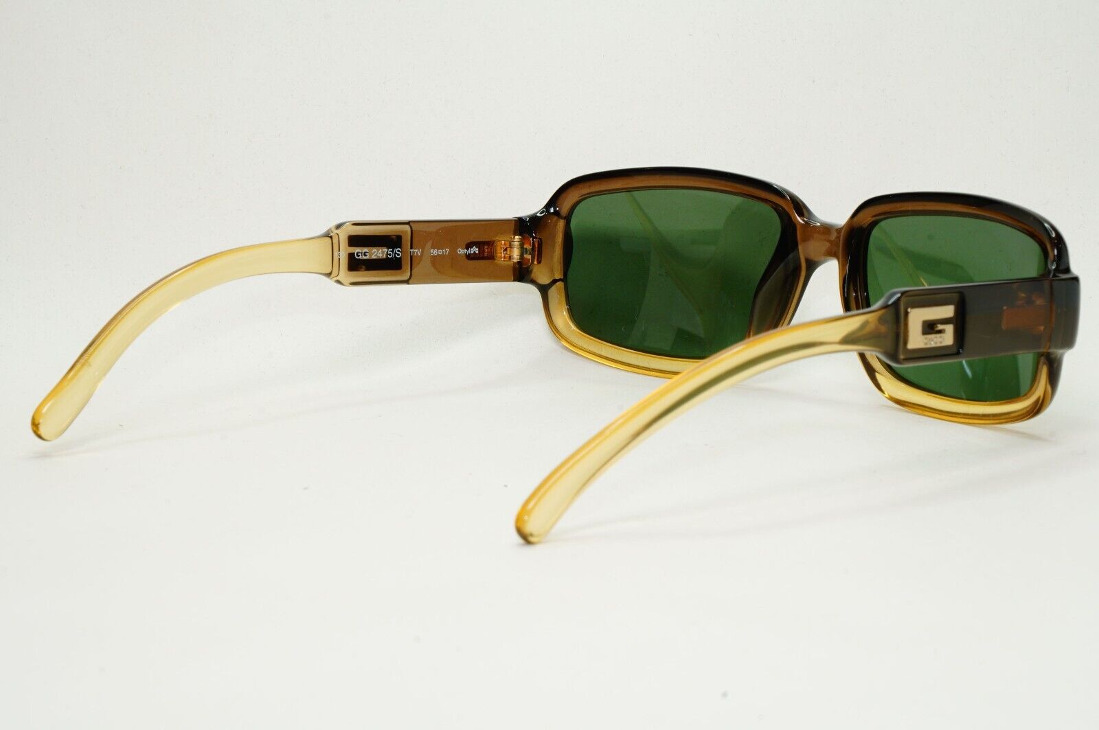 Gucci Sunglasses 1997 Vintage Brown Transparent Honey Green GG 2475/S T7V 291024