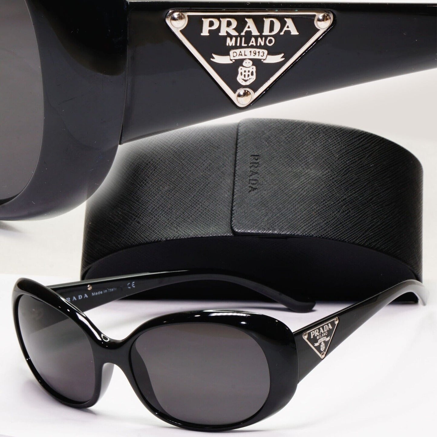 Prada Sunglasses 2010 Triangle Logo Black PR27LS SPR 27L 1AB-3M1 111223