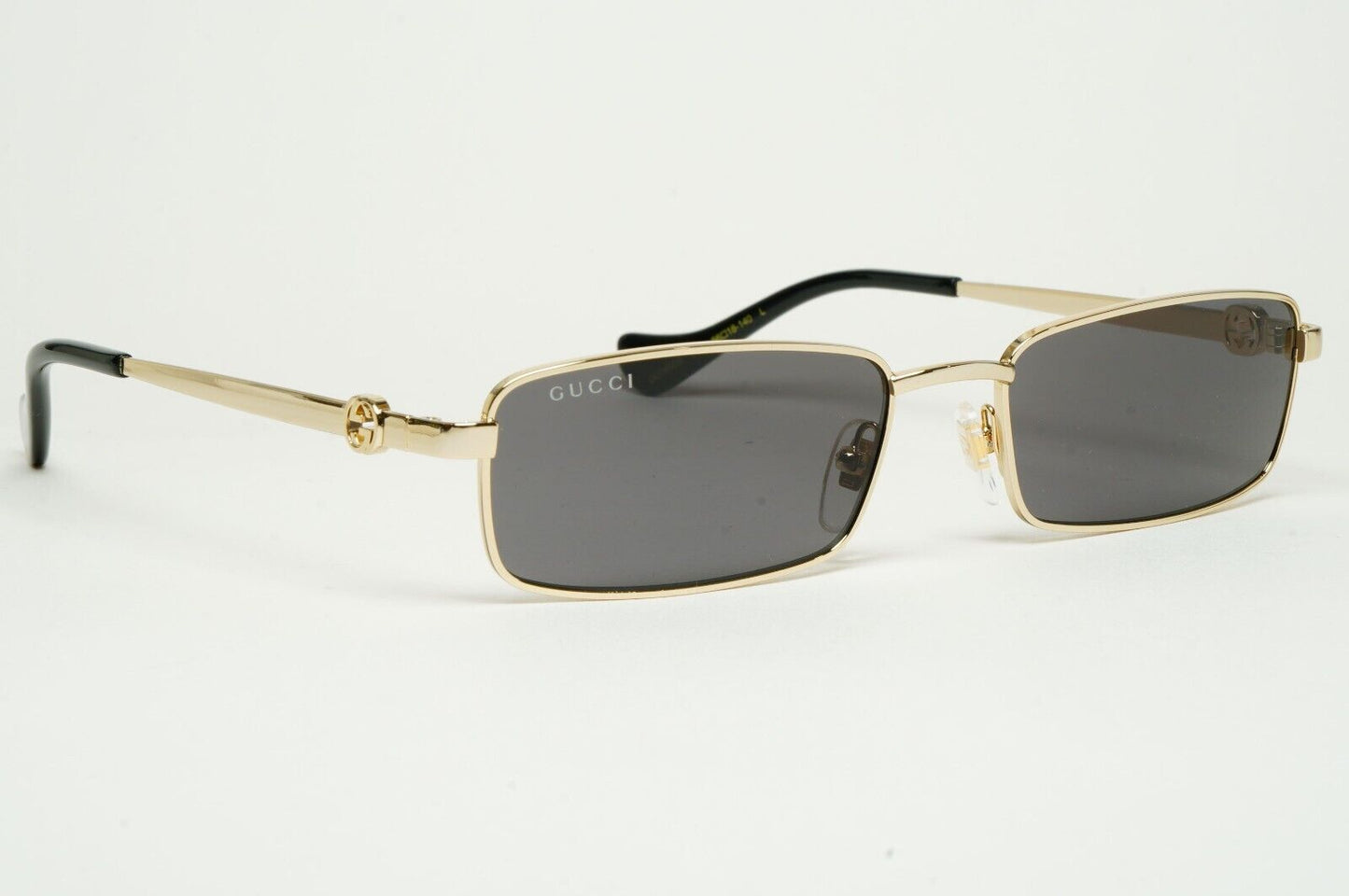 Gucci Sunglasses 2024 Gold Black Rectangle Slim Metal GG1600S 001 56mm 170125