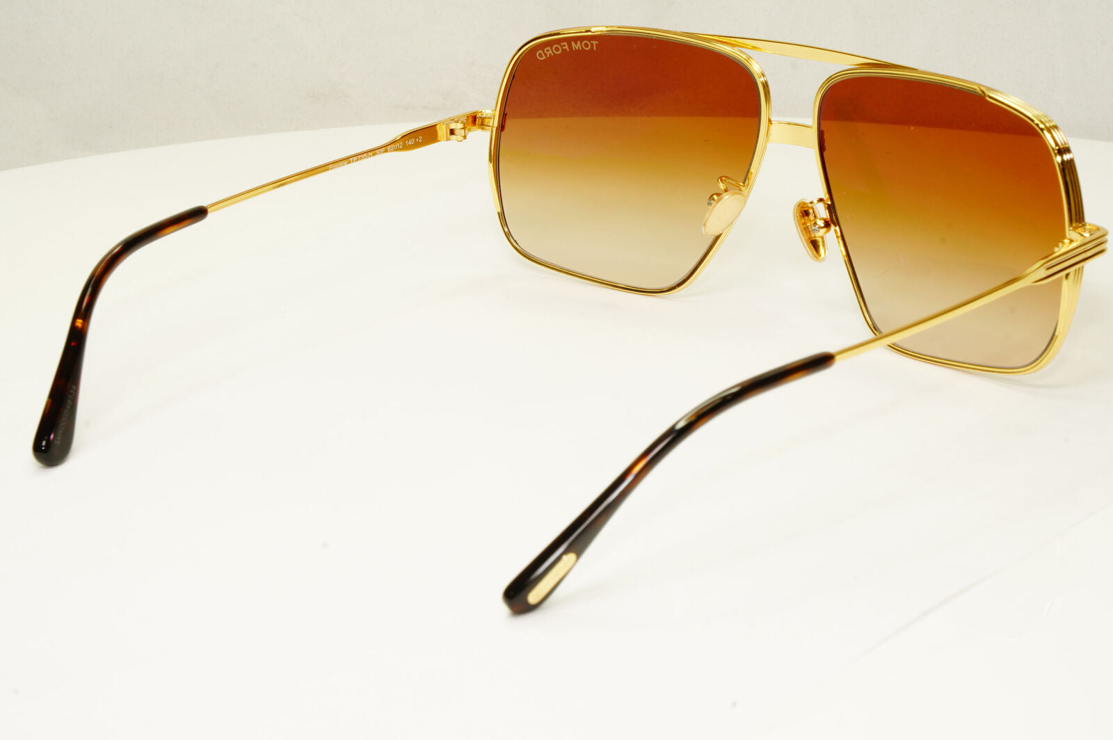 Tom Ford Gold Brown Pilot Arista Square Mens Sunglasses Frankie TF 735-H 30F