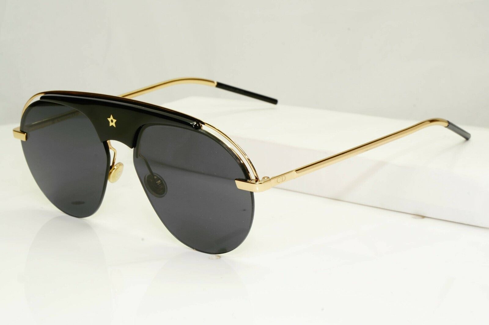 Dior Gold Black Pilot Metal Sunglasses Revolution 2M22K Star Womens Mens