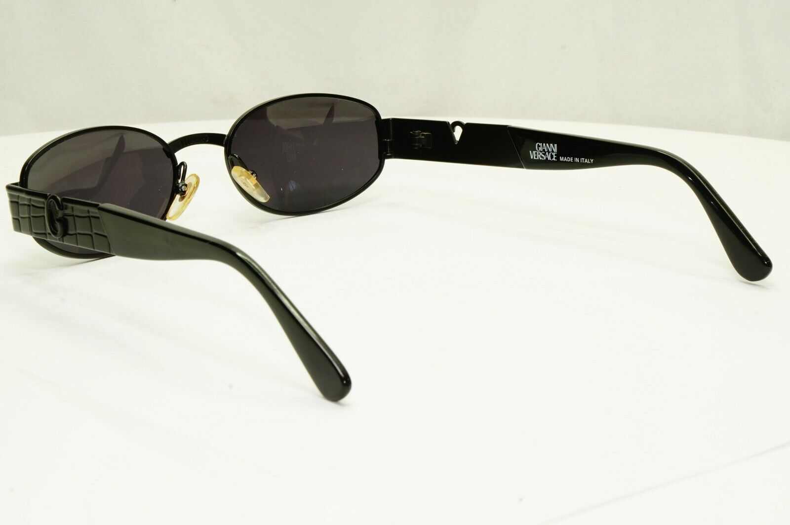 Gianni Versace 1996 Vintage Black Rectangle Metal Sunglasses MOD S20 COL 028