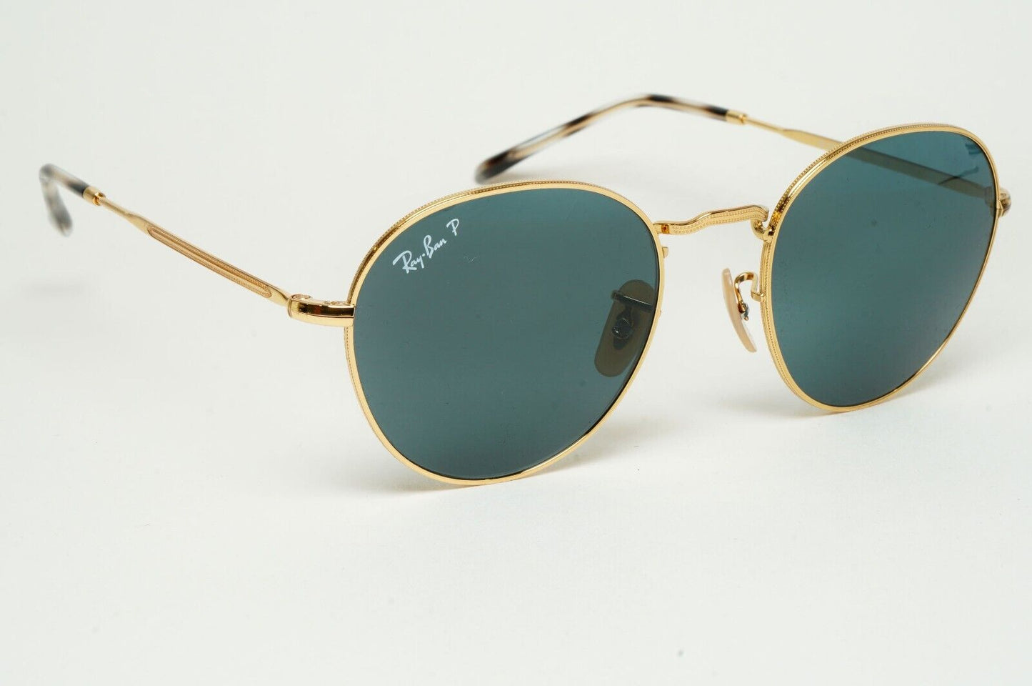 Ray-Ban Sunglasses David  Gold Dark Blue Round RB 3582 001/3R 51mm