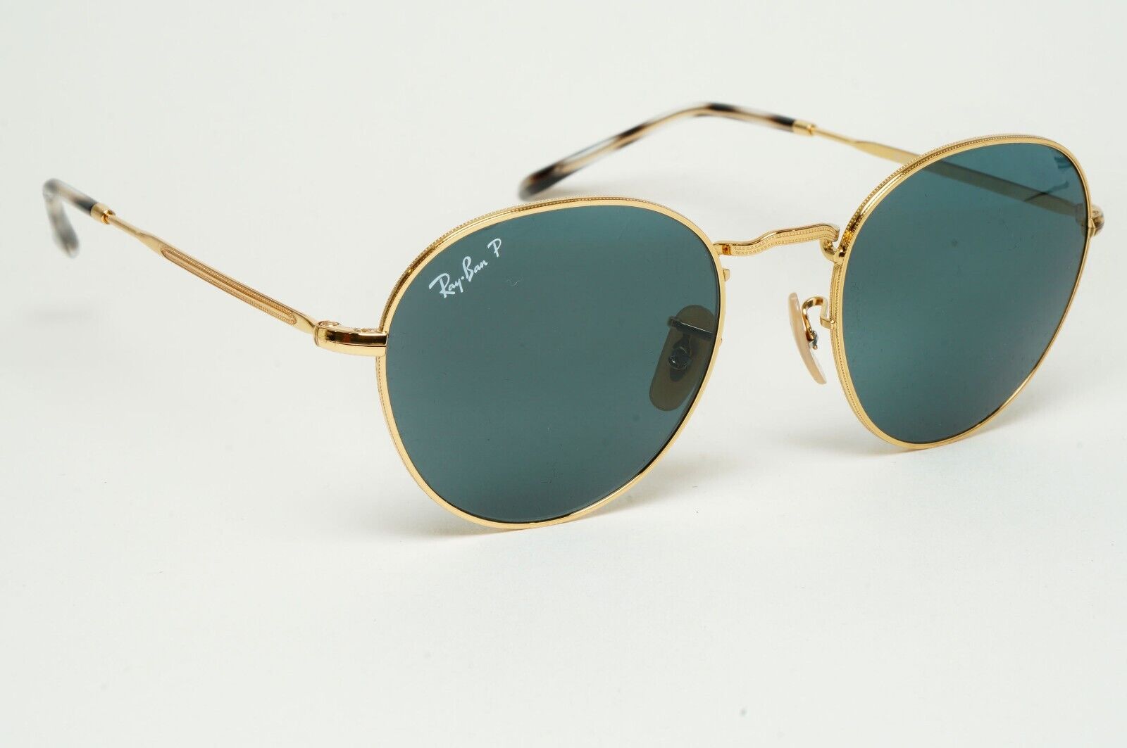 Ray-Ban Sunglasses David  Gold Dark Blue Round RB 3582 001/3R 51mm