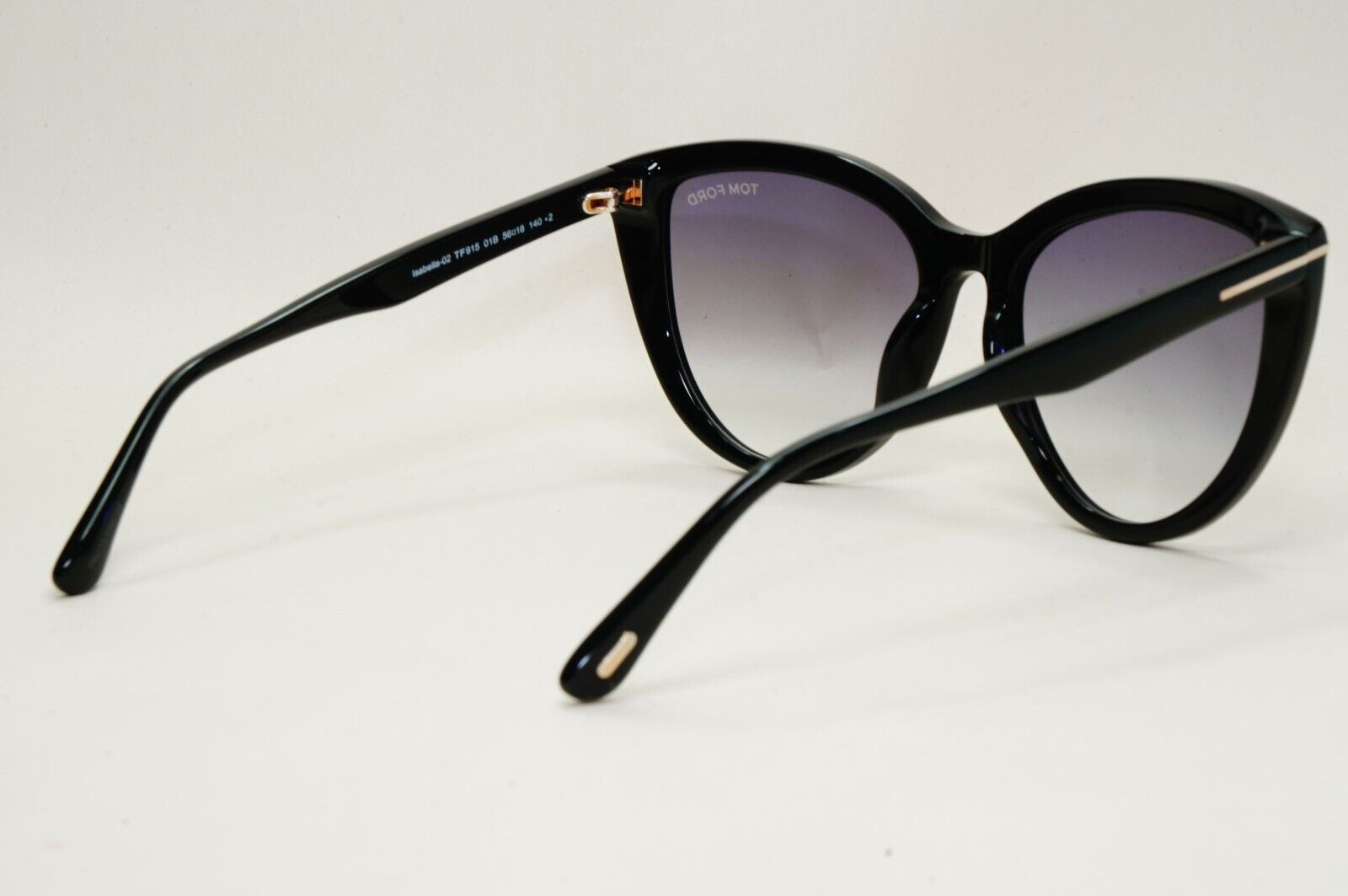 Tom Ford Sunglasses Isabella-02 Black Grey Gradient Cat Eye FT0915 TF 915 01B