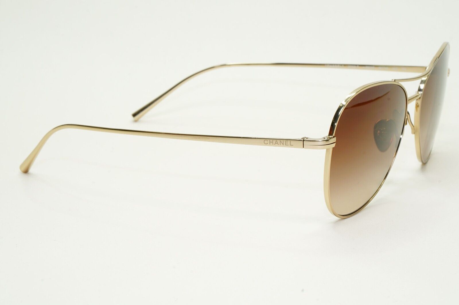 Chanel Sunglasses Titanium Gold Pilot Brown Gradient Metal 4259-T c.395/S5 56mm