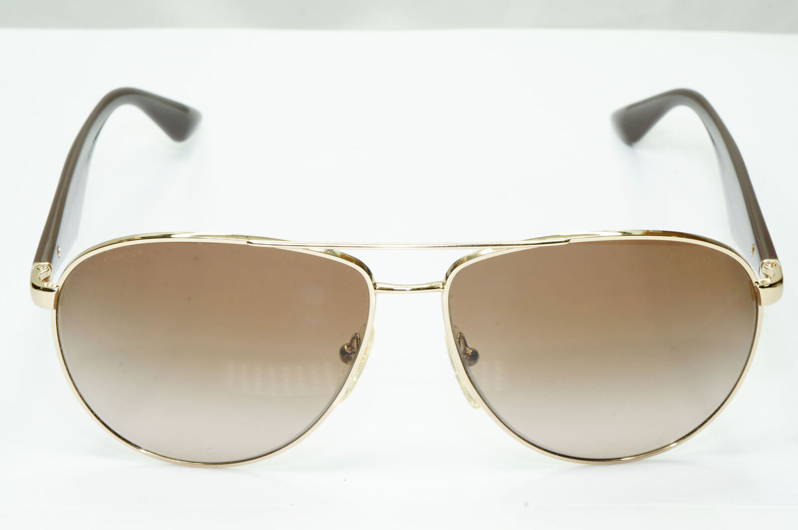 Prada Sunglasses Triangle Logo Pilot Gold Brown Gradient PR53QS SPR 53Q ZVN-1X1