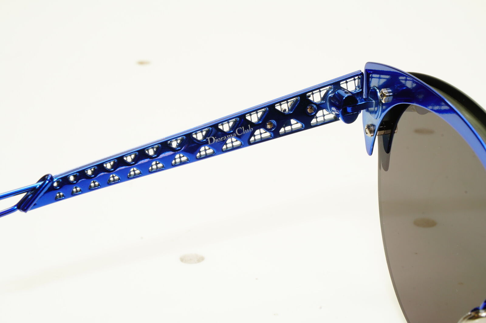 Authentic Dior Womens Metal Sunglasses Black Blue Grey Diorama Club G5V2K