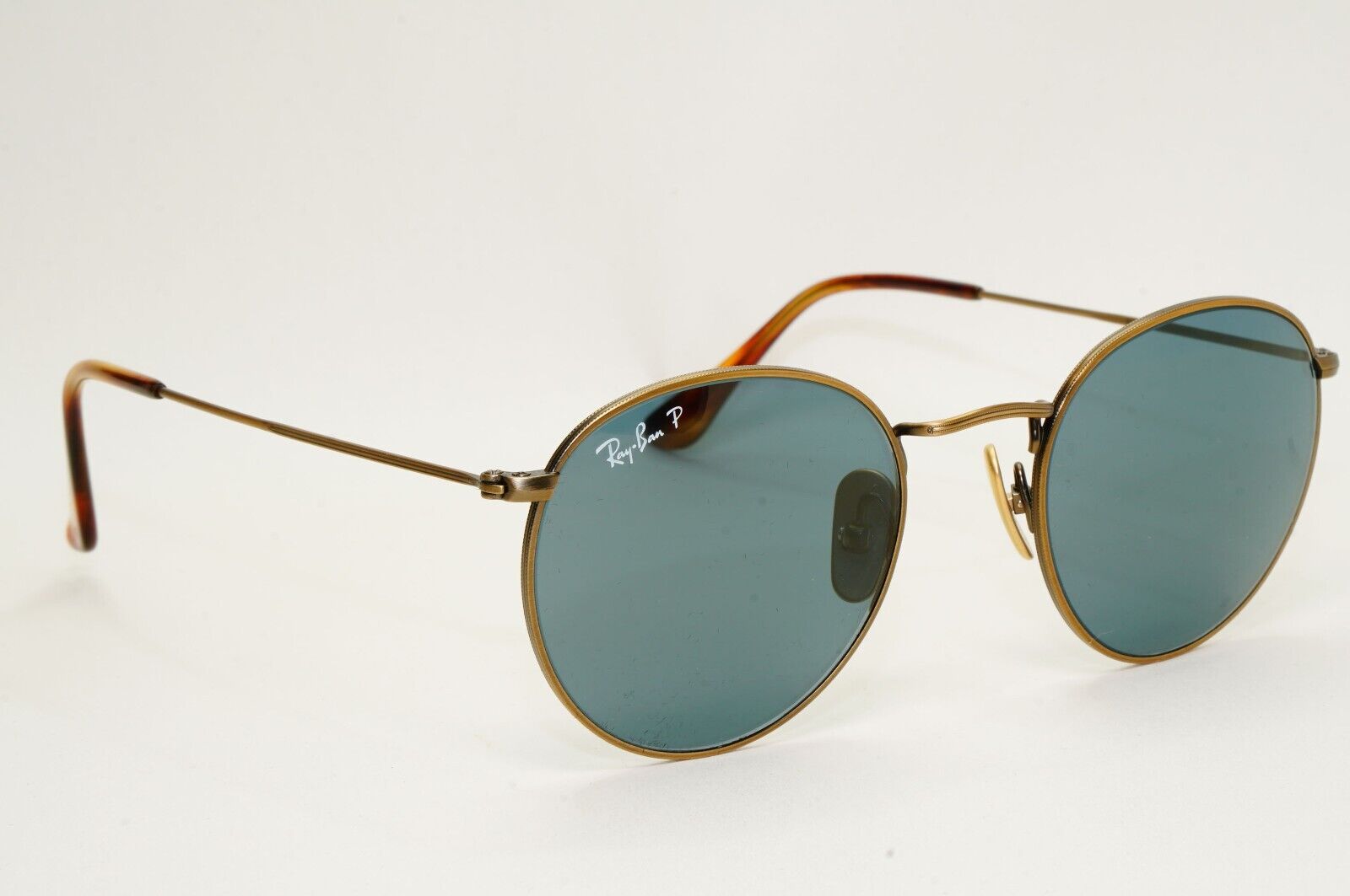 Ray-Ban Sunglasses Round Titanium Polarised Bronze Blue RB 8247 9207/T0 50mm