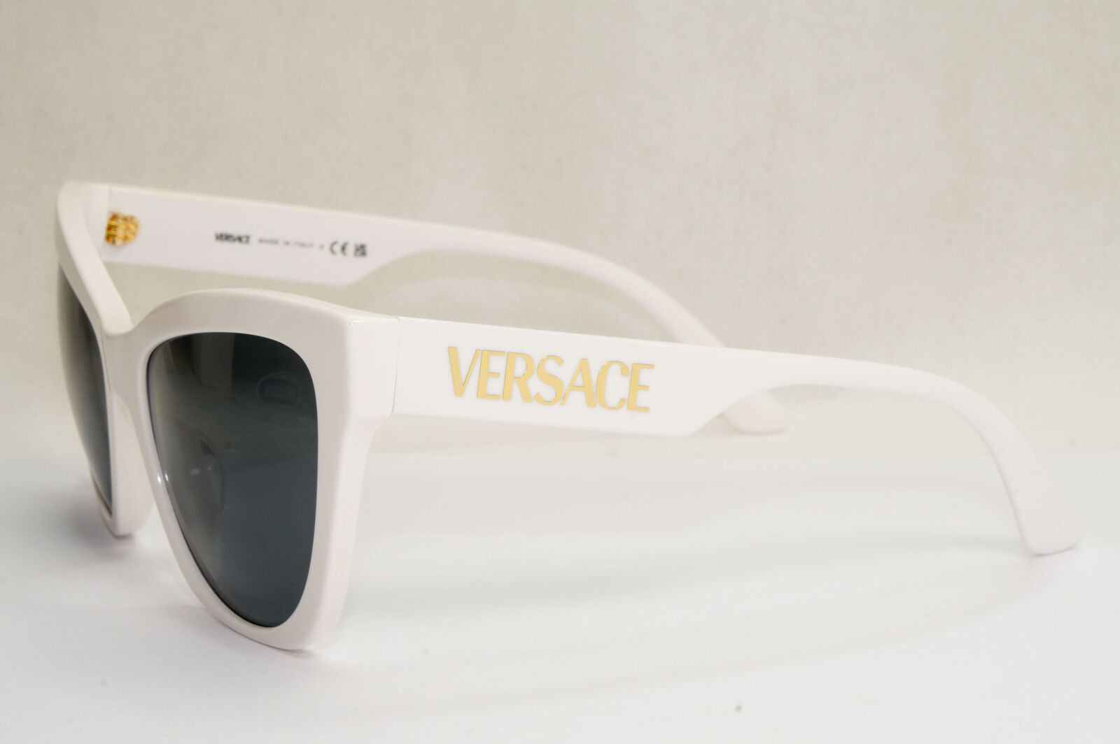 Versace Sunglasses White Gold Cat Eye Grey MOD VE 4417-U 314/87